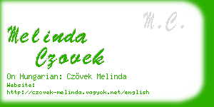 melinda czovek business card